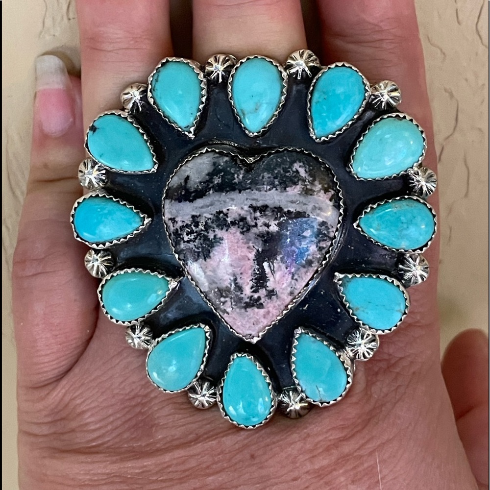 M&S Turquoise & Borneo Heart Handcrafted ring 💍